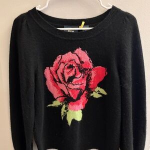 Anthropologie Maeve Cashmere Top Size S Flower Power Rose